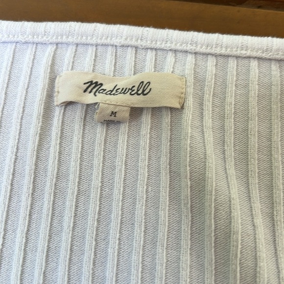 MADEWELL Crop Top Button Up Ribbed Size M - Picture 2 of 6